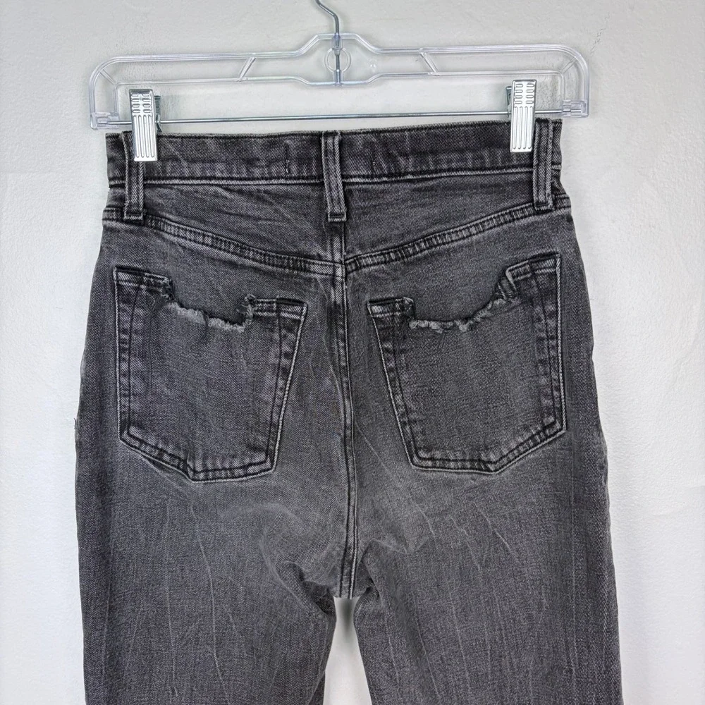 Abercrombie & Fitch Ultra High Rise Ankle‎ Straight Jeans Curve Love Black 26 R